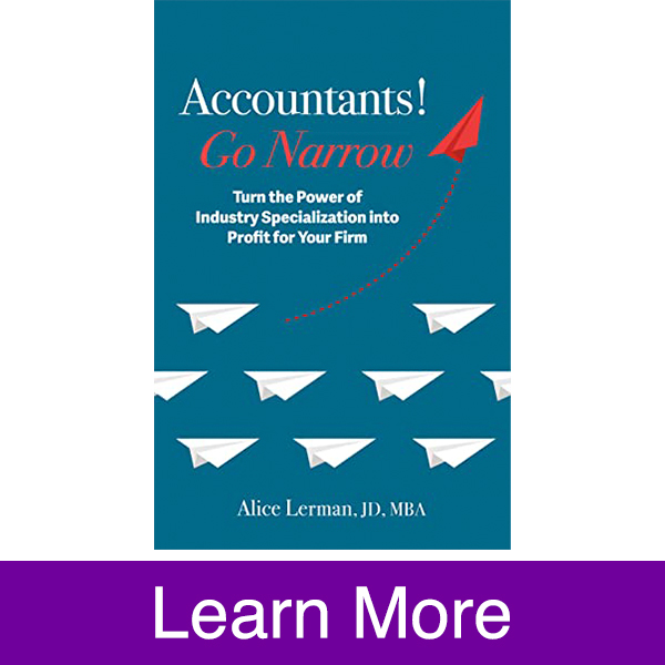 Accountants! Go Narrow. Book by Alice Lerman.